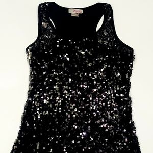 Black Sequin Racerback Tank